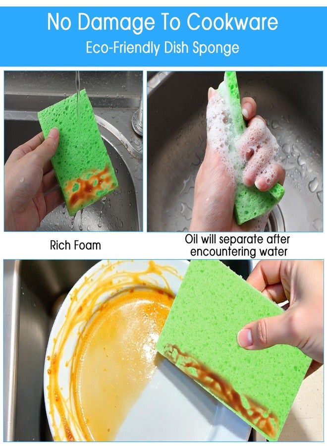 Dimeho 100pcs Kitchen Sponges Bulk Natural Sponges for Dishes Reusable Dish Sponge Scrub Compressed Wood Pulp Sponge Non-Scratch Cleaning Spongefor Kids DIY Kitchen Bathroom Household - Image 5